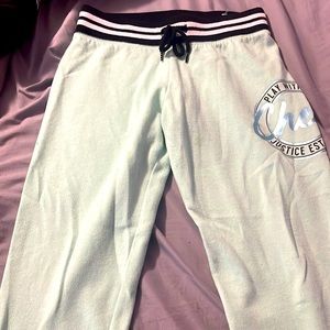 Justice Greenish/blueish capri sweatpants (more green) size 12